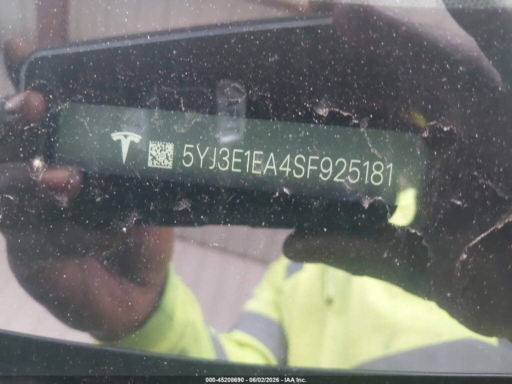 5YJ3E1EA4SF925181 2025 TESLA MODEL 3 photo no. 9