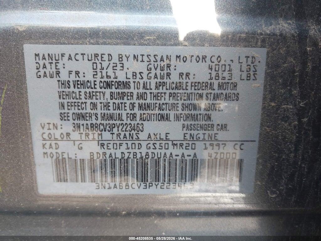 3N1AB8CV3PY223463 2023 NISSAN SENTRA photo no. 9