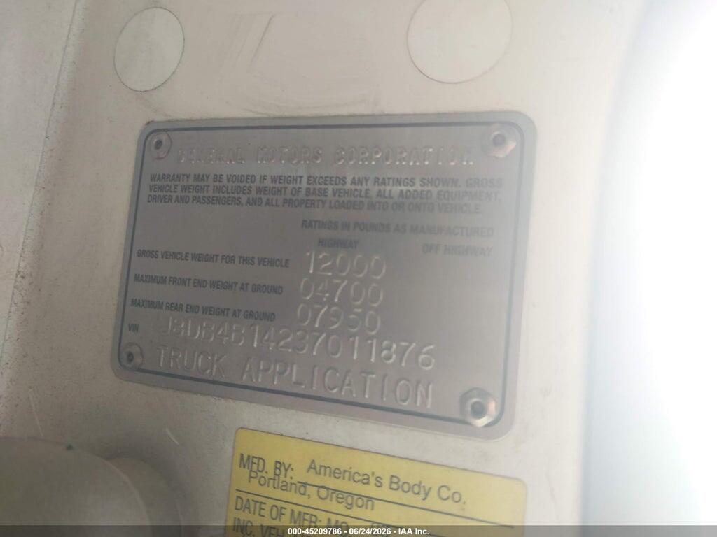 J8DB4B14237011876 2003 GMC W3S042 12000 GVWR DSL REG photo no. 8