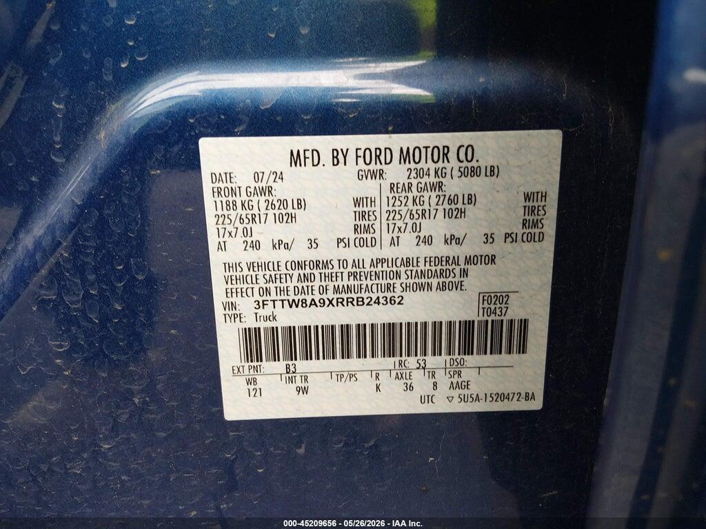 3FTTW8A9XRRB24362 2024 FORD MAVERICK photo no. 9