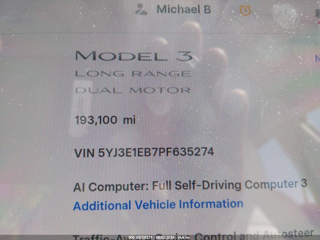 5YJ3E1EB7PF635274 2023 TESLA MODEL 3 photo no. 7