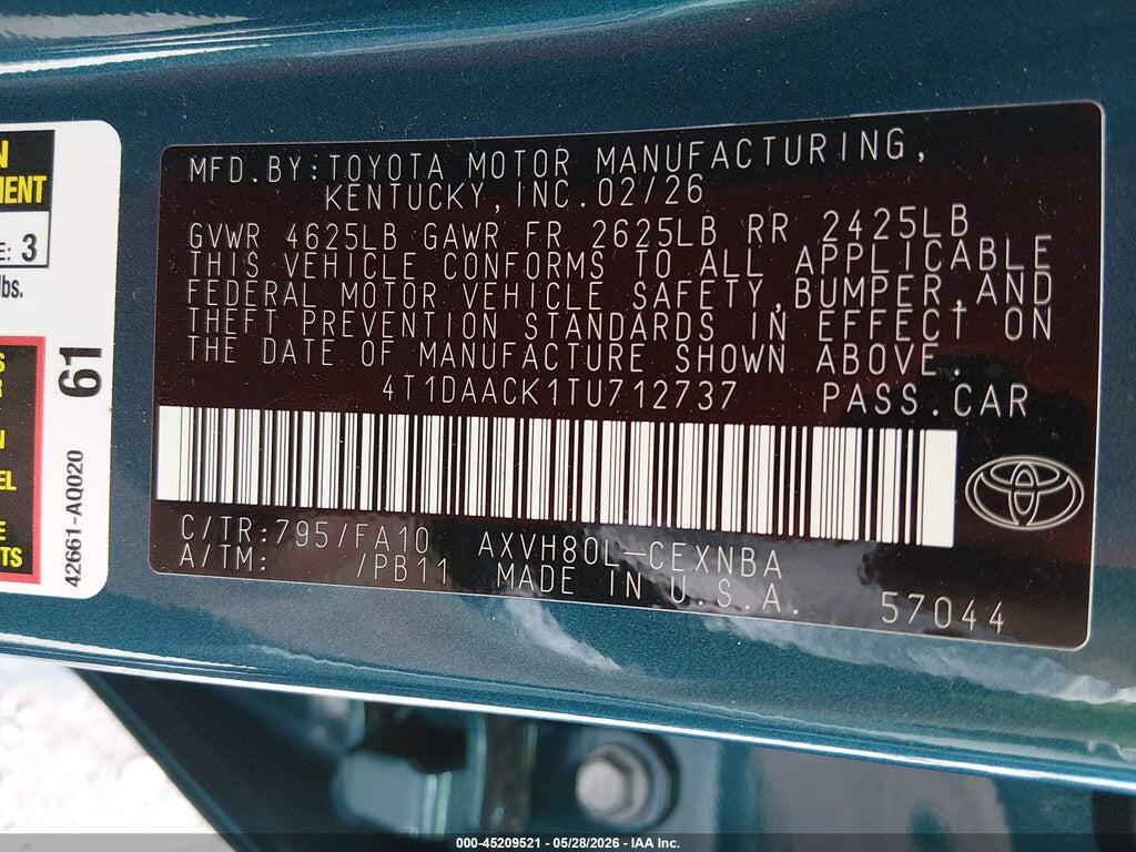 4T1DAACK1TU712737 2026 TOYOTA CAMRY photo no. 9