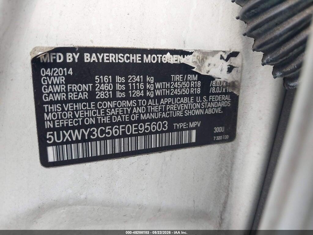 5UXWY3C56F0E95603 2015 BMW X3 photo no. 9