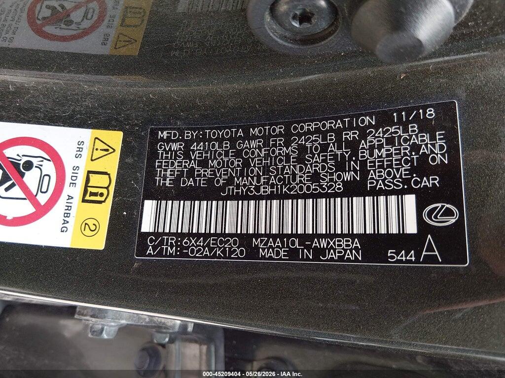JTHY3JBH1K2005328 2019 LEXUS UX 200 photo no. 9