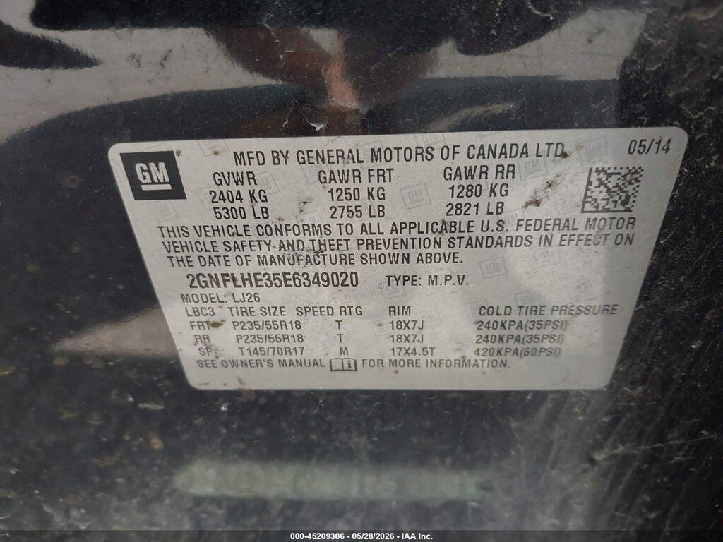 2GNFLHE35E6349020 2014 CHEVROLET EQUINOX photo no. 9