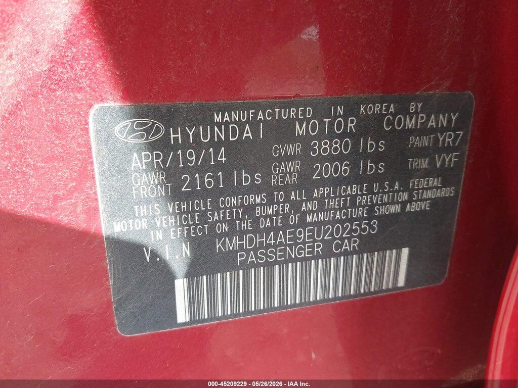 KMHDH4AE9EU202553 2014 HYUNDAI ELANTRA photo no. 9