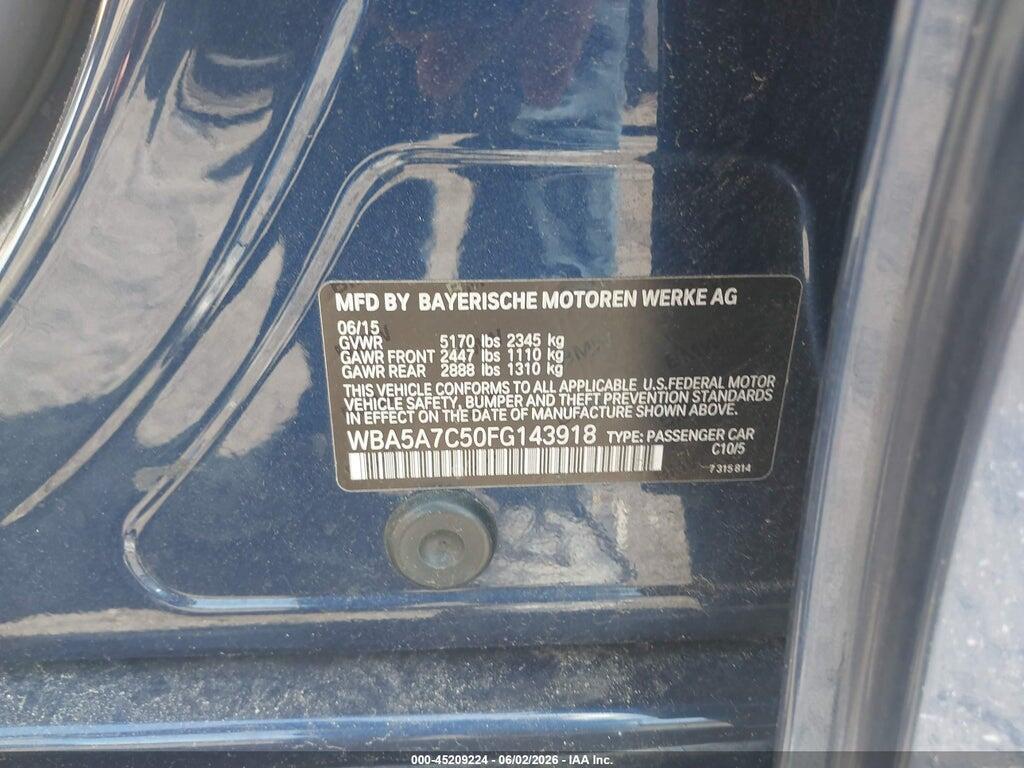WBA5A7C50FG143918 2015 BMW 528I photo no. 9