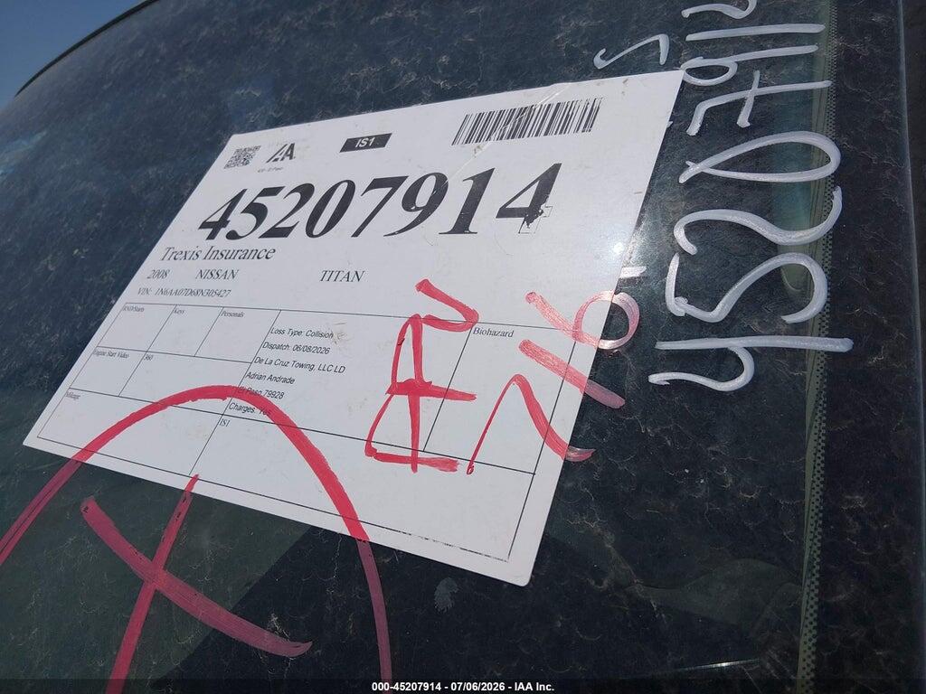 1N6AA07D68N305427 2008 NISSAN TITAN photo no. 7