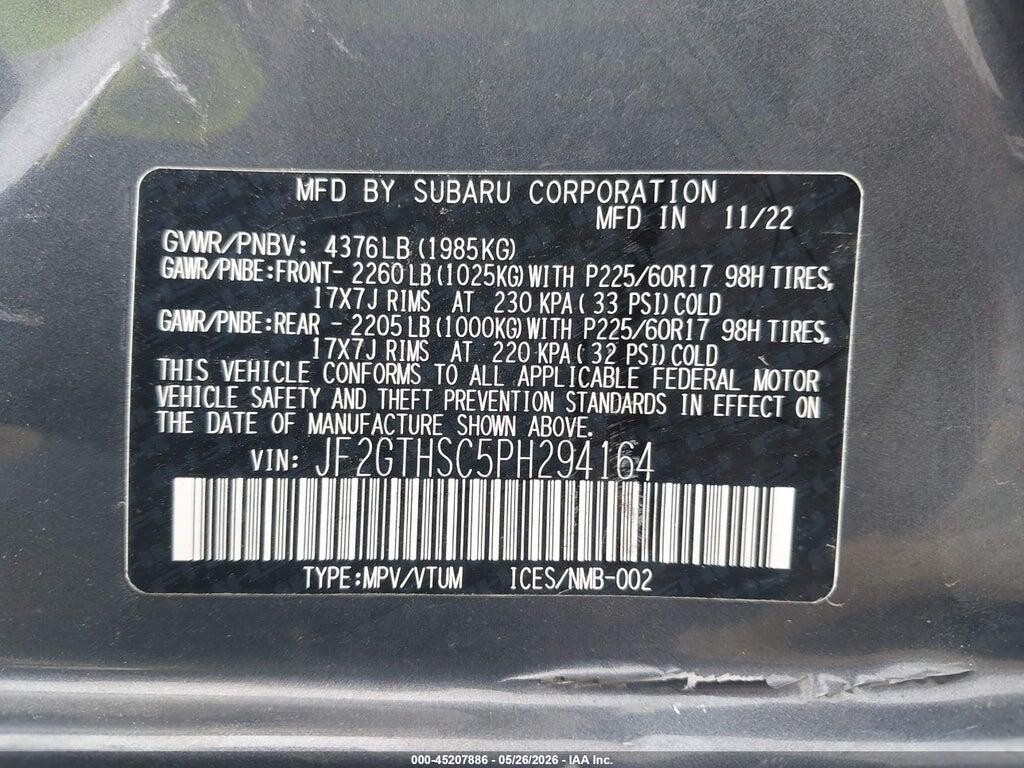 JF2GTHSC5PH294164 2023 SUBARU CROSSTREK photo no. 9