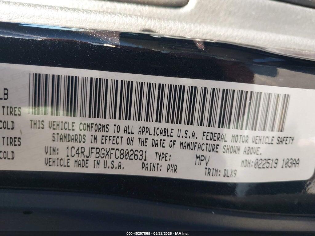 1C4RJFBGXFC802631 2015 JEEP GRAND CHEROKEE photo no. 9