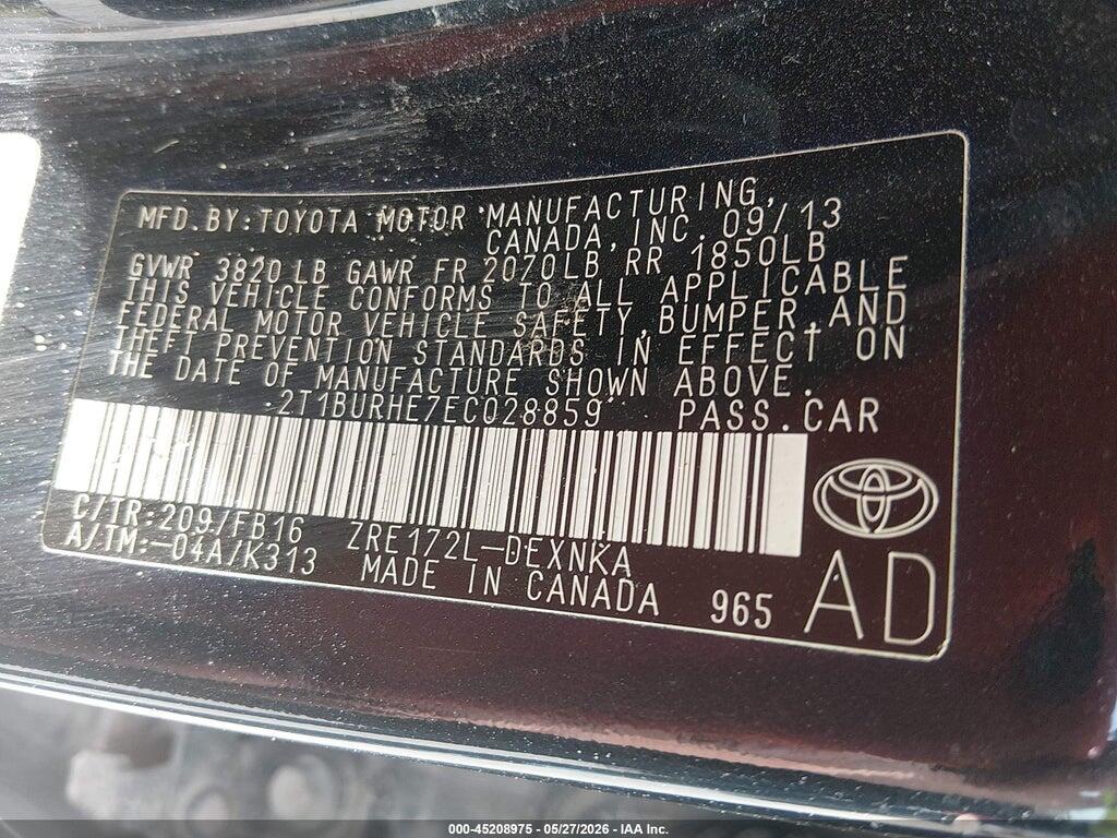 2T1BURHE7EC028859 2014 TOYOTA COROLLA photo no. 9