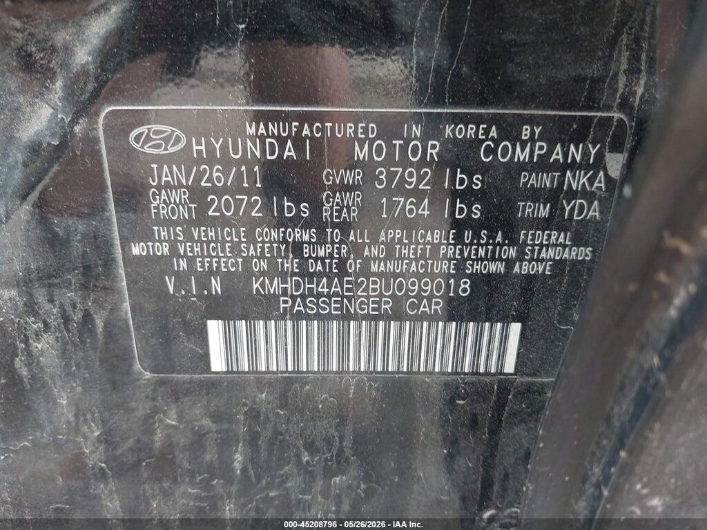 KMHDH4AE2BU099018 2011 HYUNDAI ELANTRA photo no. 9