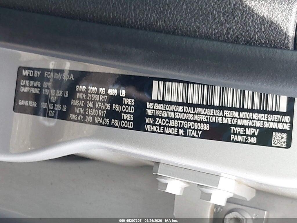 ZACCJBBT7GPD93898 2016 JEEP RENEGADE photo no. 9