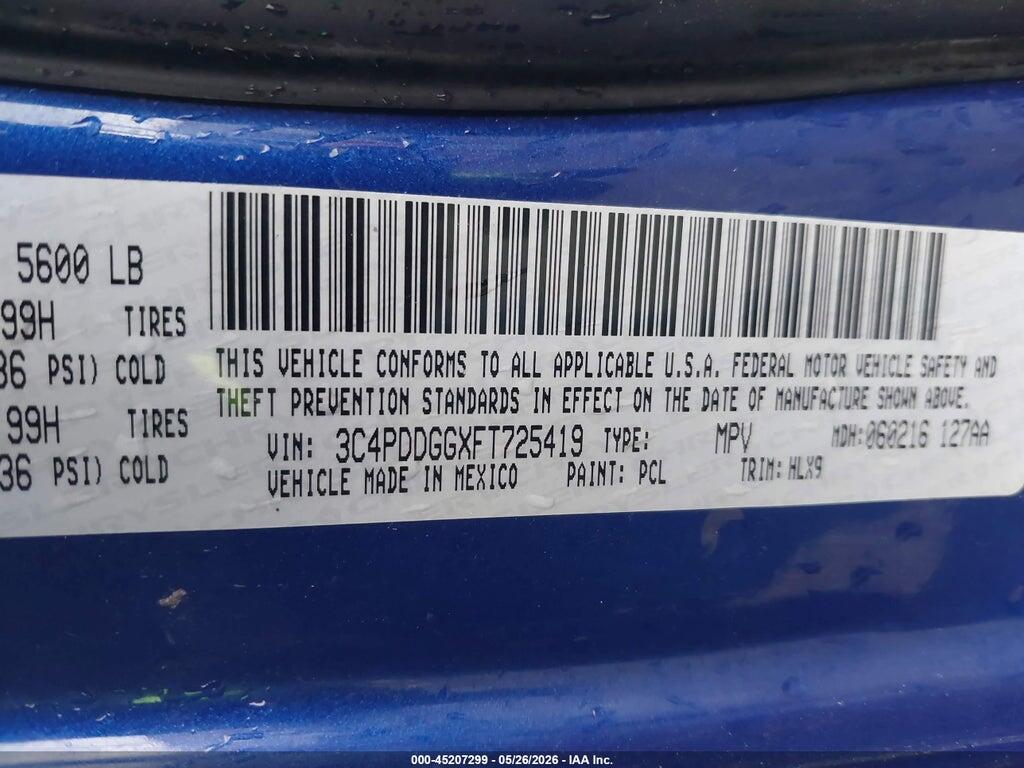 3C4PDDGGXFT725419 2015 DODGE JOURNEY photo no. 9