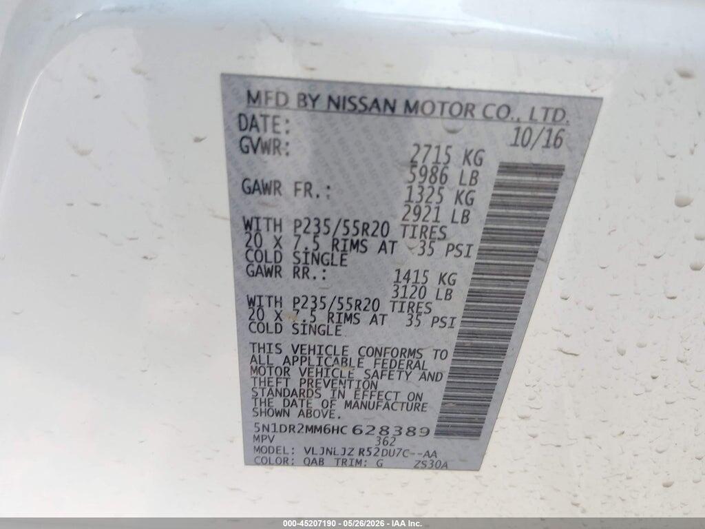 5N1DR2MM6HC628389 2017 NISSAN PATHFINDER photo no. 9