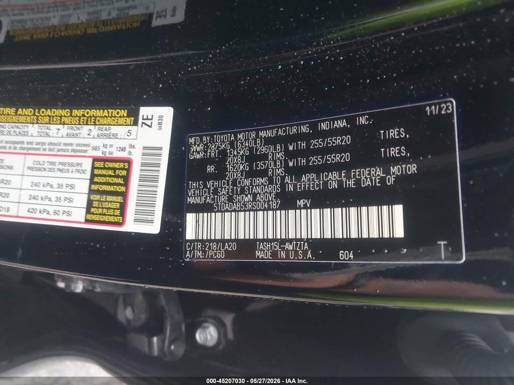 5TDADAB53RS004187 2024 TOYOTA GRAND HIGHLANDER photo no. 9