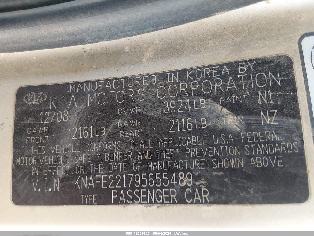 KNAFE221795655489 2009 KIA SPECTRA photo no. 9
