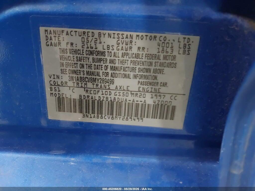 3N1AB8CV8MY289499 2021 NISSAN SENTRA photo no. 9