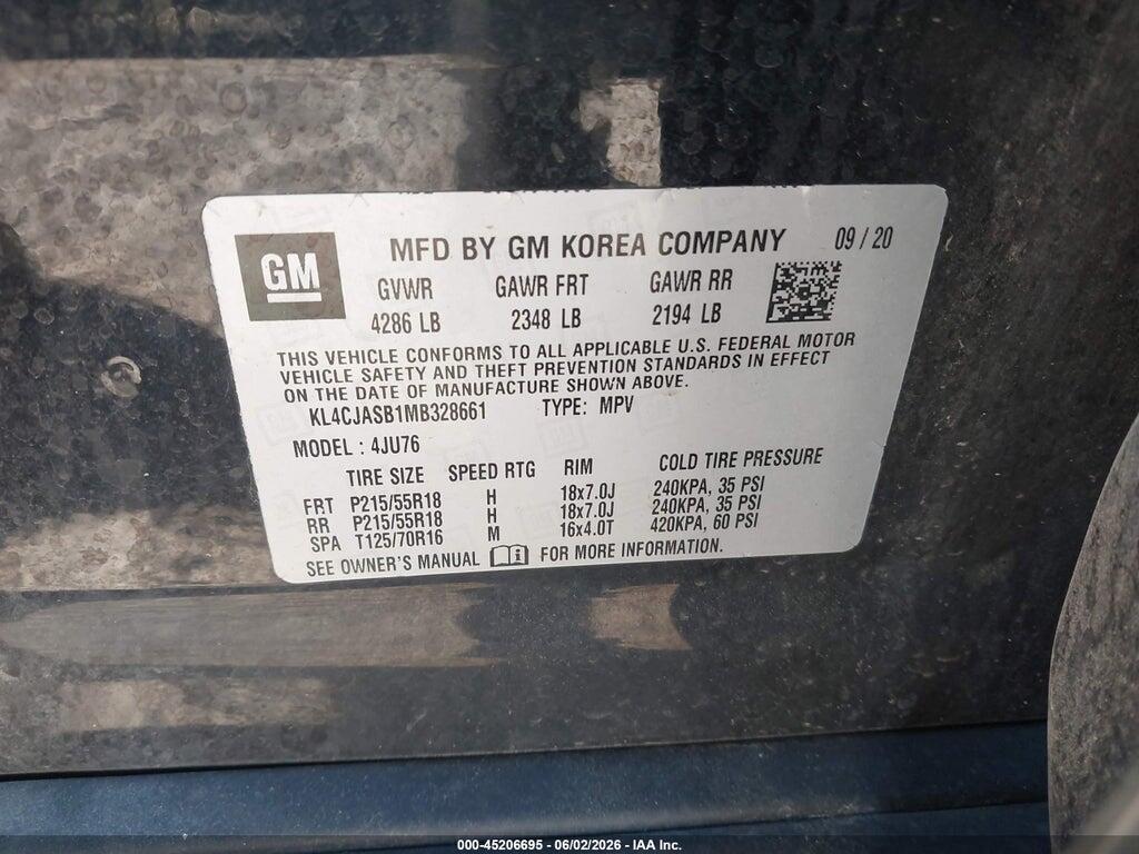 KL4CJASB1MB328661 2021 BUICK ENCORE photo no. 9
