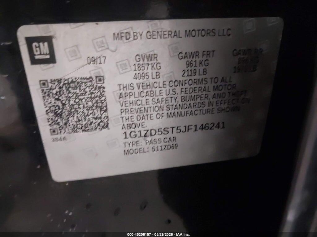 1G1ZD5ST5JF146241 2018 CHEVROLET MALIBU photo no. 9