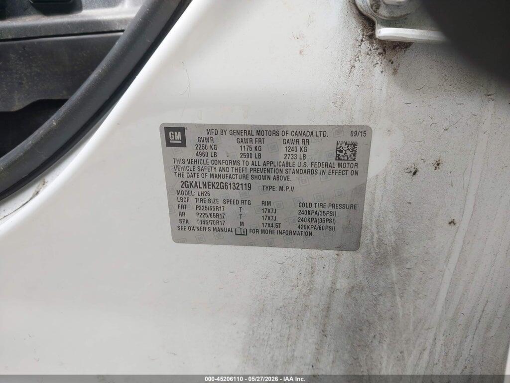2GKALNEK2G6132119 2016 GMC TERRAIN photo no. 9