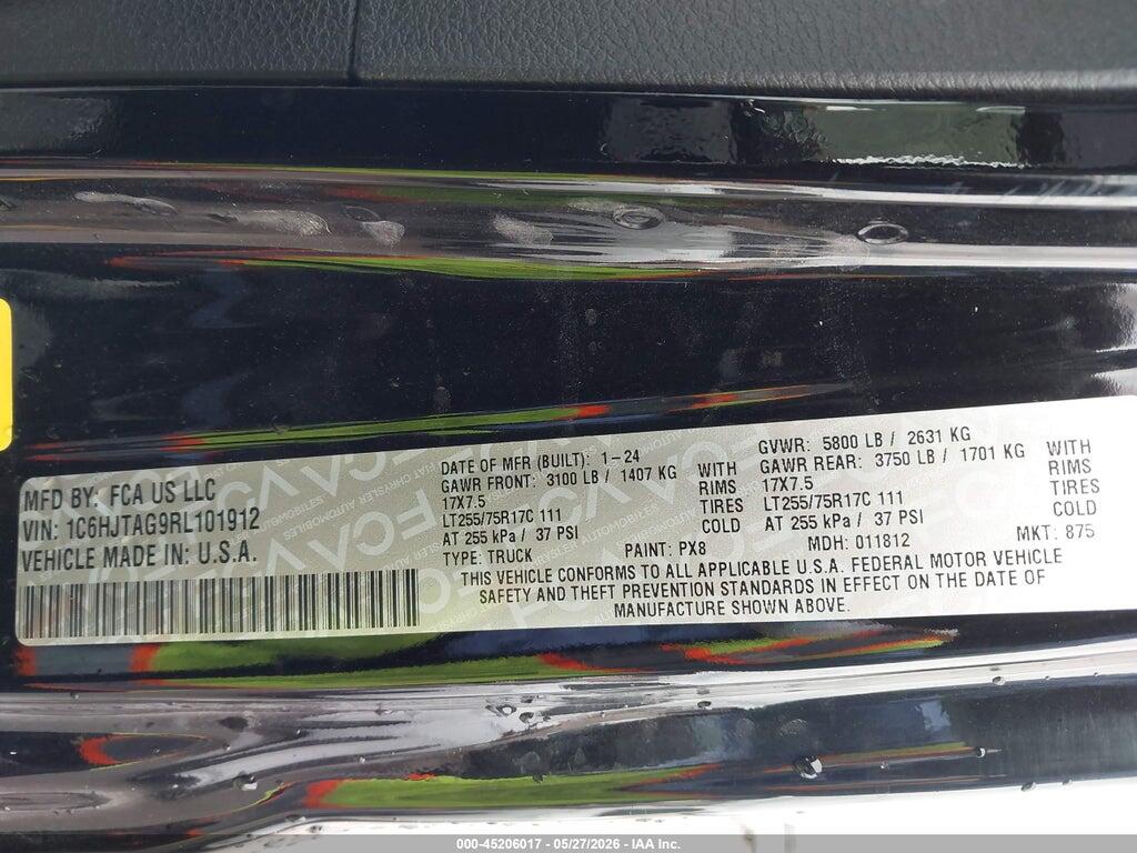 1C6HJTAG9RL101912 2024 JEEP GLADIATOR photo no. 9