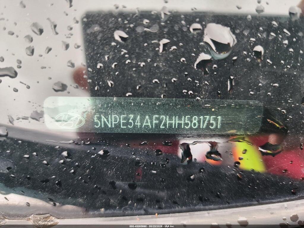 5NPE34AF2HH581751 2017 HYUNDAI SONATA photo no. 9