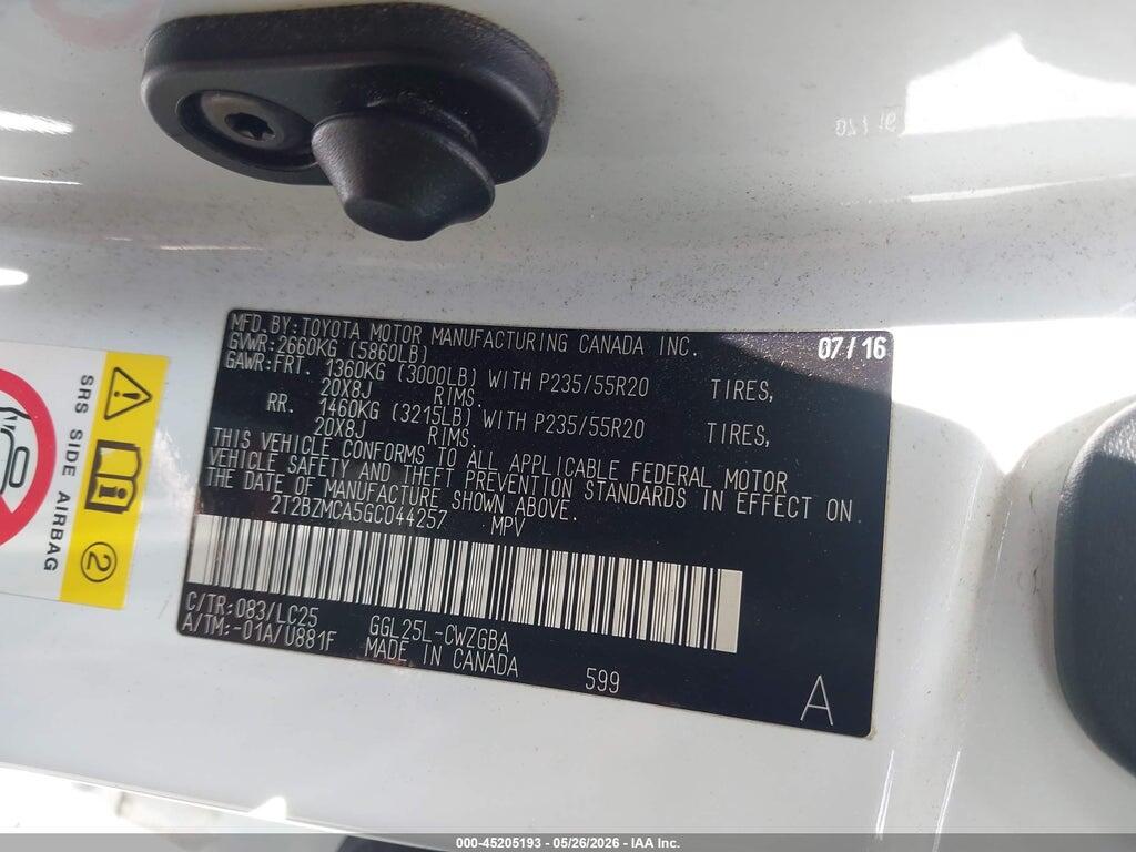2T2BZMCA5GC044257 2016 LEXUS RX 350 photo no. 9