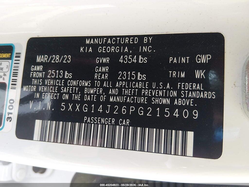 5XXG14J26PG215409 2023 KIA K5 photo no. 9