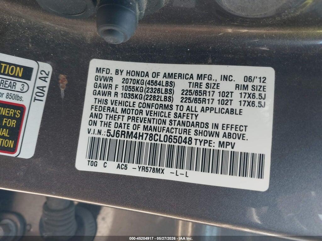 5J6RM4H78CL065048 2012 HONDA CR-V photo no. 9