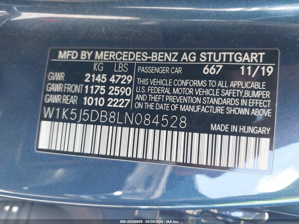 W1K5J5DB8LN084528 2020 MERCEDES-BENZ AMG CLA 45 photo no. 9