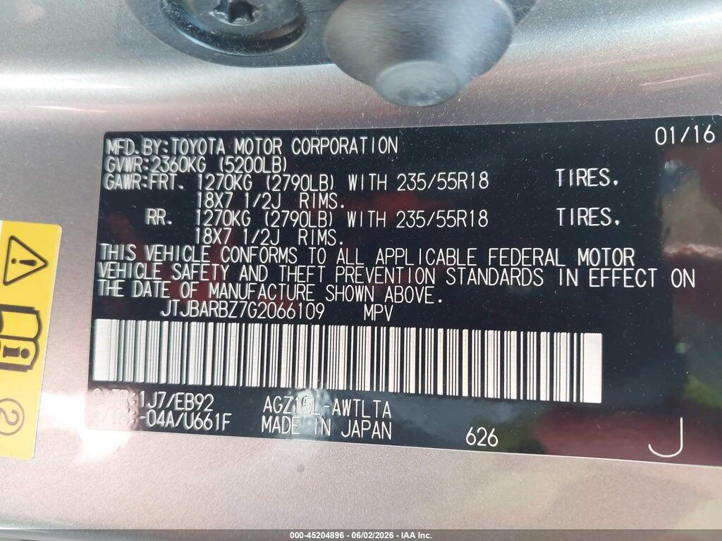 JTJBARBZ7G2066109 2016 LEXUS NX 200T photo no. 9