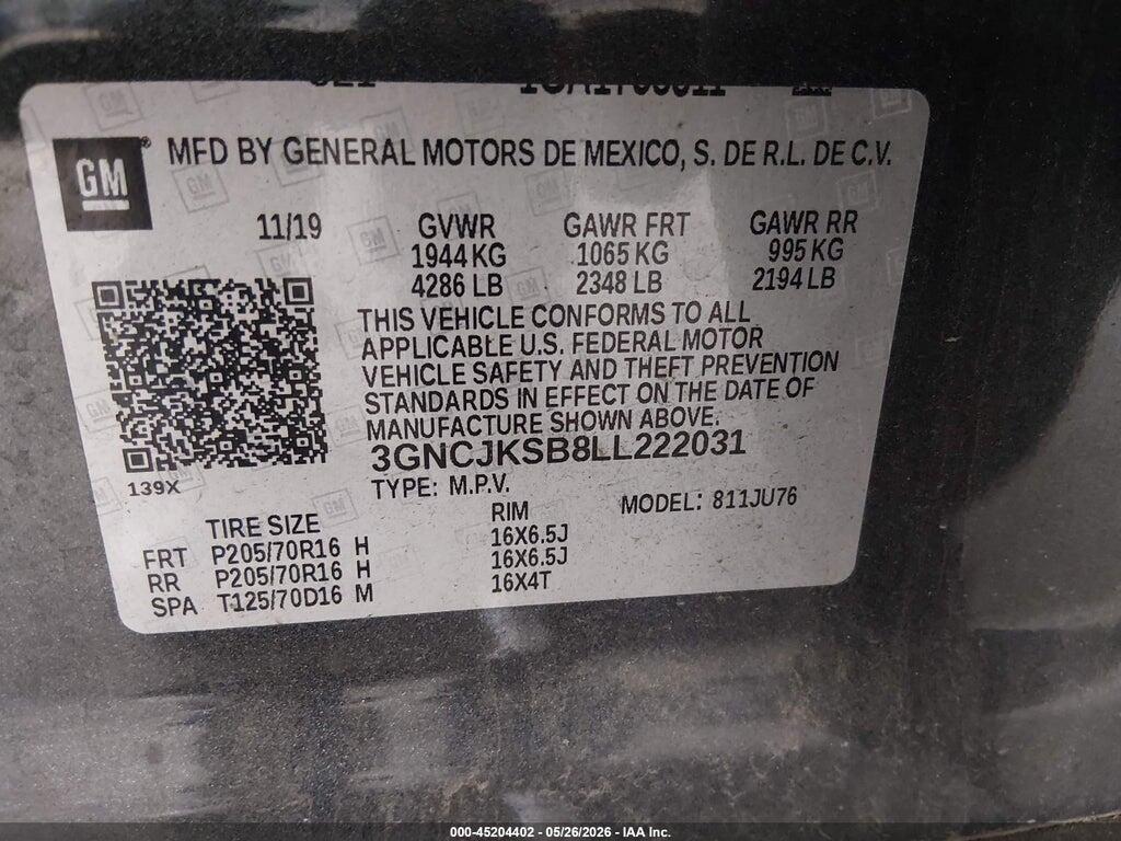 3GNCJKSB8LL222031 2020 CHEVROLET TRAX photo no. 9