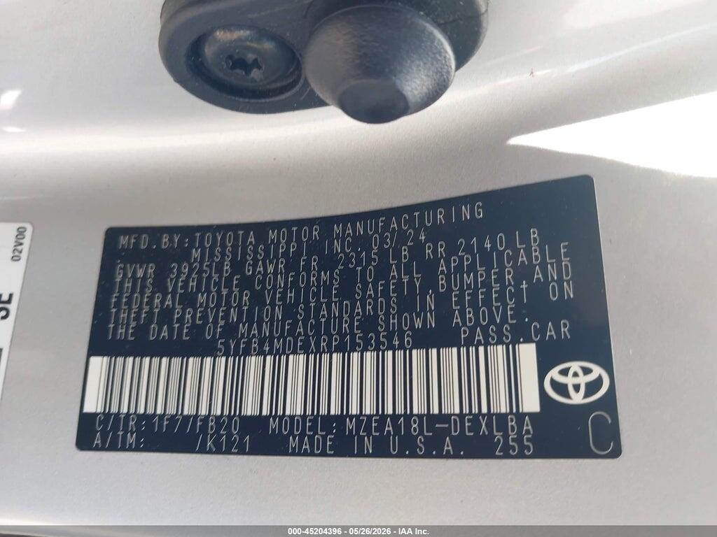 5YFB4MDEXRP153546 2024 TOYOTA COROLLA photo no. 9