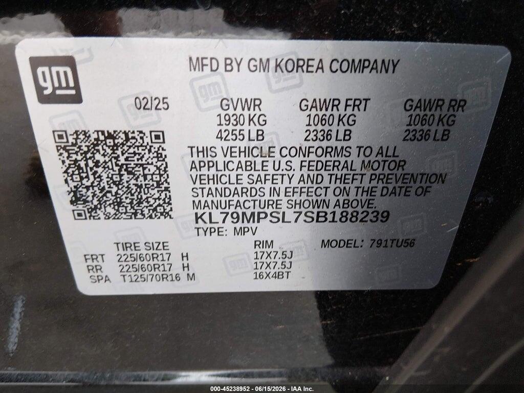 KL79MPSL7SB188239 2025 CHEVROLET TRAILBLAZER photo no. 9