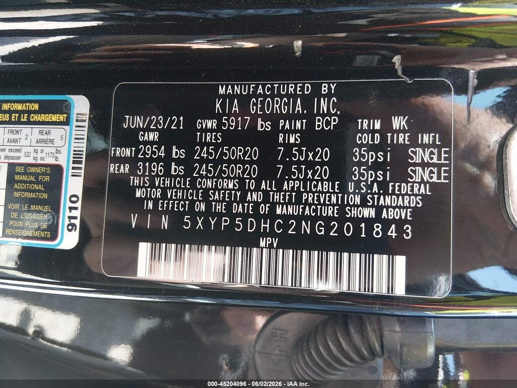 5XYP5DHC2NG201843 2022 KIA TELLURIDE photo no. 9