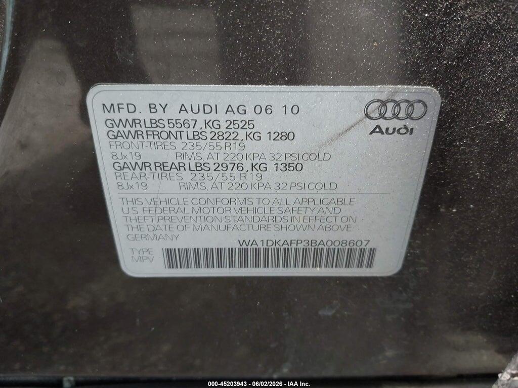 WA1DKAFP3BA008607 2011 AUDI Q5 photo no. 9