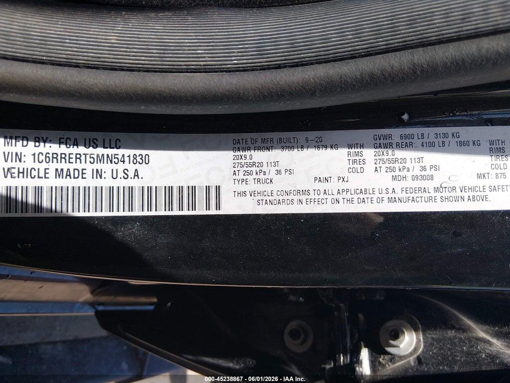 1C6RRERT5MN541830 2021 RAM 1500 photo no. 9