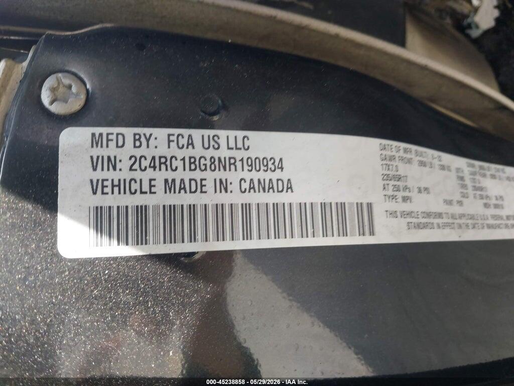 2C4RC1BG8NR190934 2022 CHRYSLER PACIFICA photo no. 9