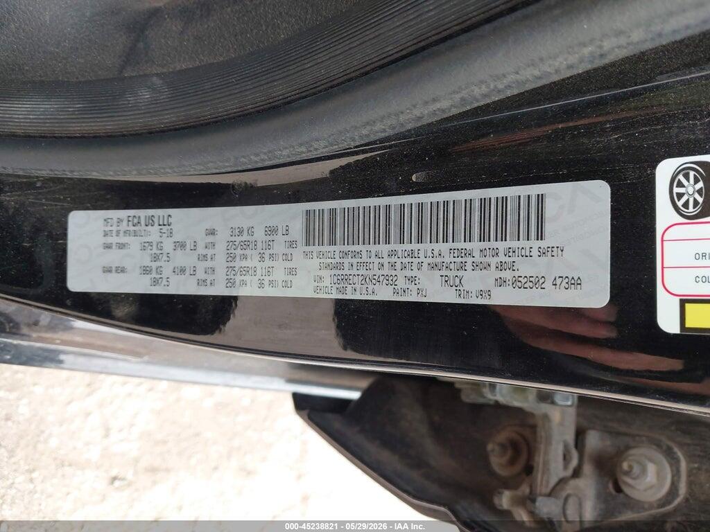 1C6RRECT2KN547932 2019 RAM 1500 photo no. 9