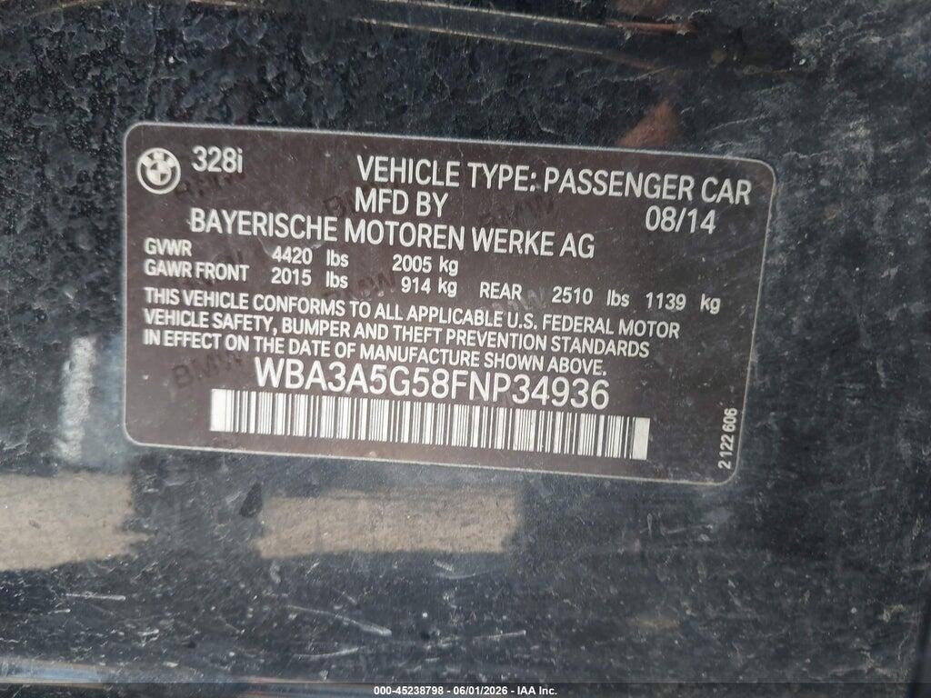 WBA3A5G58FNP34936 2015 BMW 328I photo no. 9