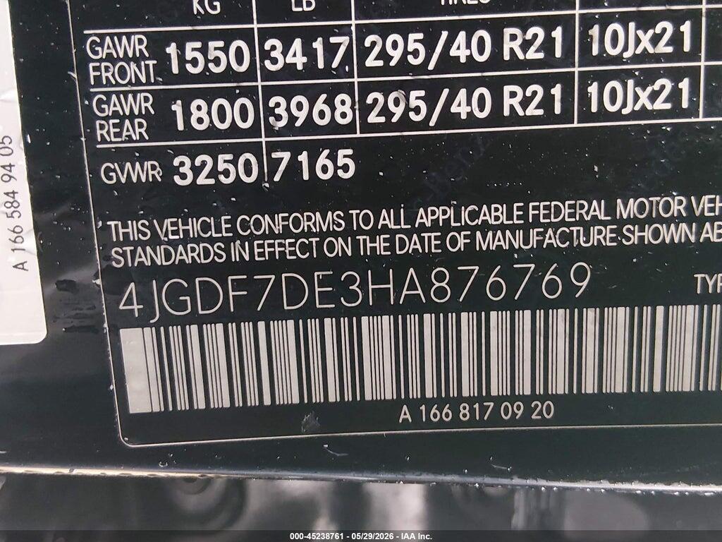 4JGDF7DE3HA876769 2017 MERCEDES-BENZ GLS 550 photo no. 9