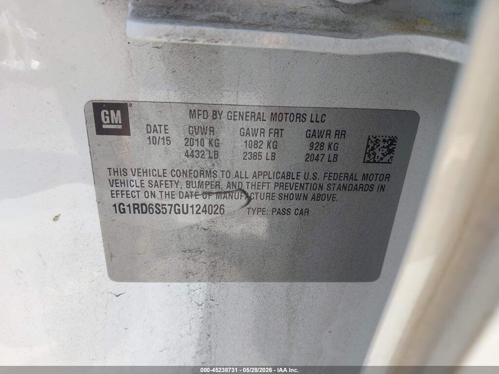 1G1RD6S57GU124026 2016 CHEVROLET VOLT photo no. 9