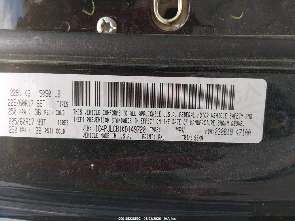 1C4PJLCB1KD149720 2019 JEEP CHEROKEE photo no. 9