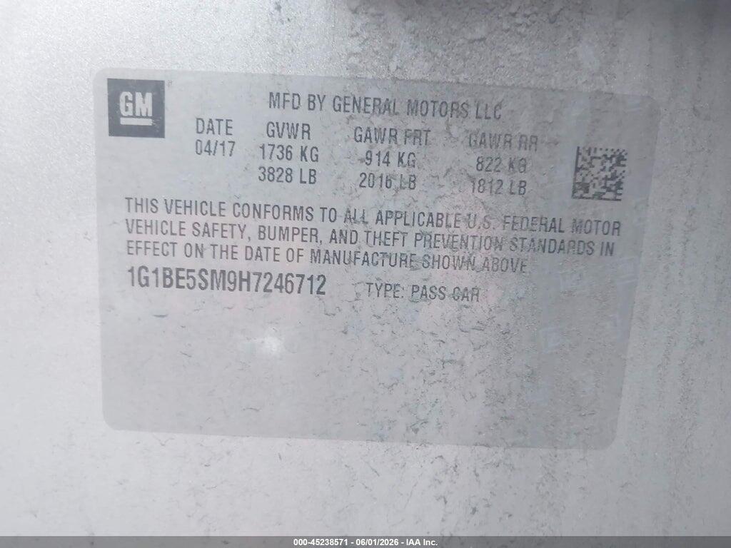 1G1BE5SM9H7246712 2017 CHEVROLET CRUZE photo no. 9