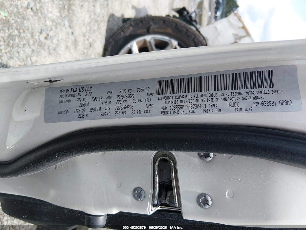 1C6RR6PT7HS730463 2017 RAM 1500 photo no. 9