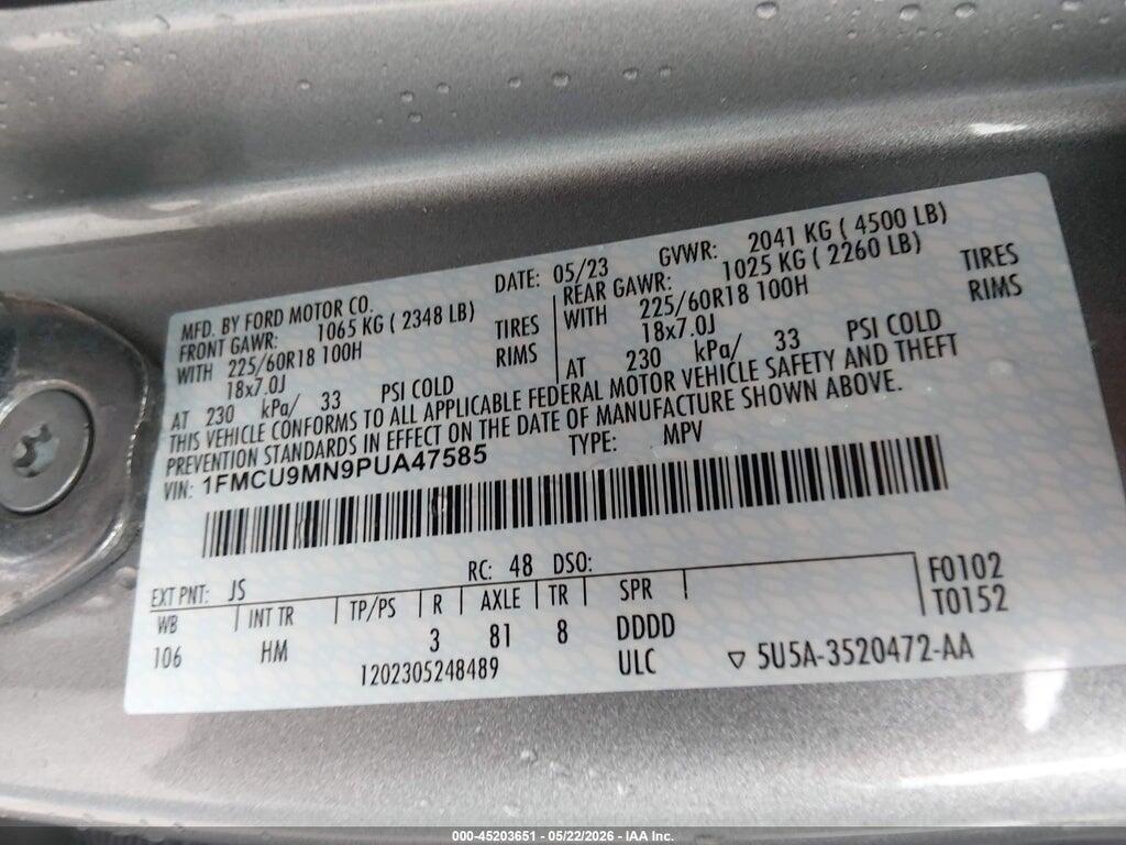 1FMCU9MN9PUA47585 2023 FORD ESCAPE photo no. 9