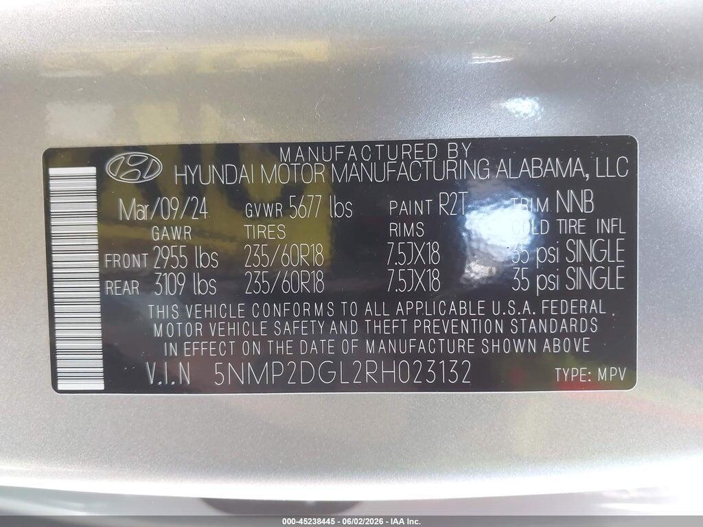 5NMP2DGL2RH023132 2024 HYUNDAI SANTA FE photo no. 9