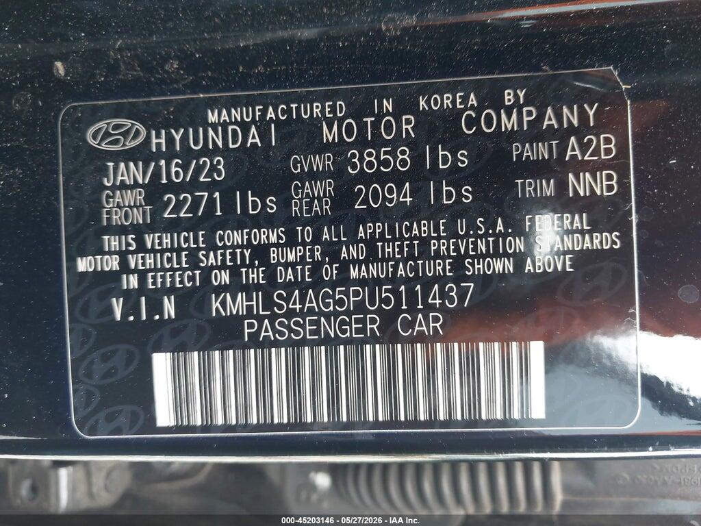 KMHLS4AG5PU511437 2023 HYUNDAI ELANTRA photo no. 9