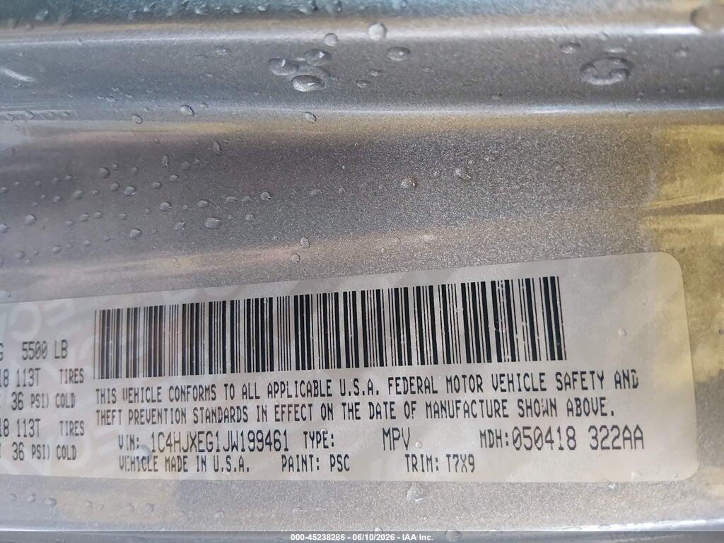 1C4HJXEG1JW199461 2018 JEEP WRANGLER UNLIMITED photo no. 9